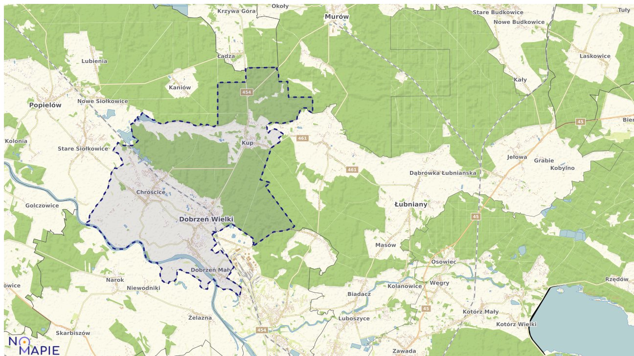 Mapa obszarów ochrony przyrody Dobrznia Wielkiego