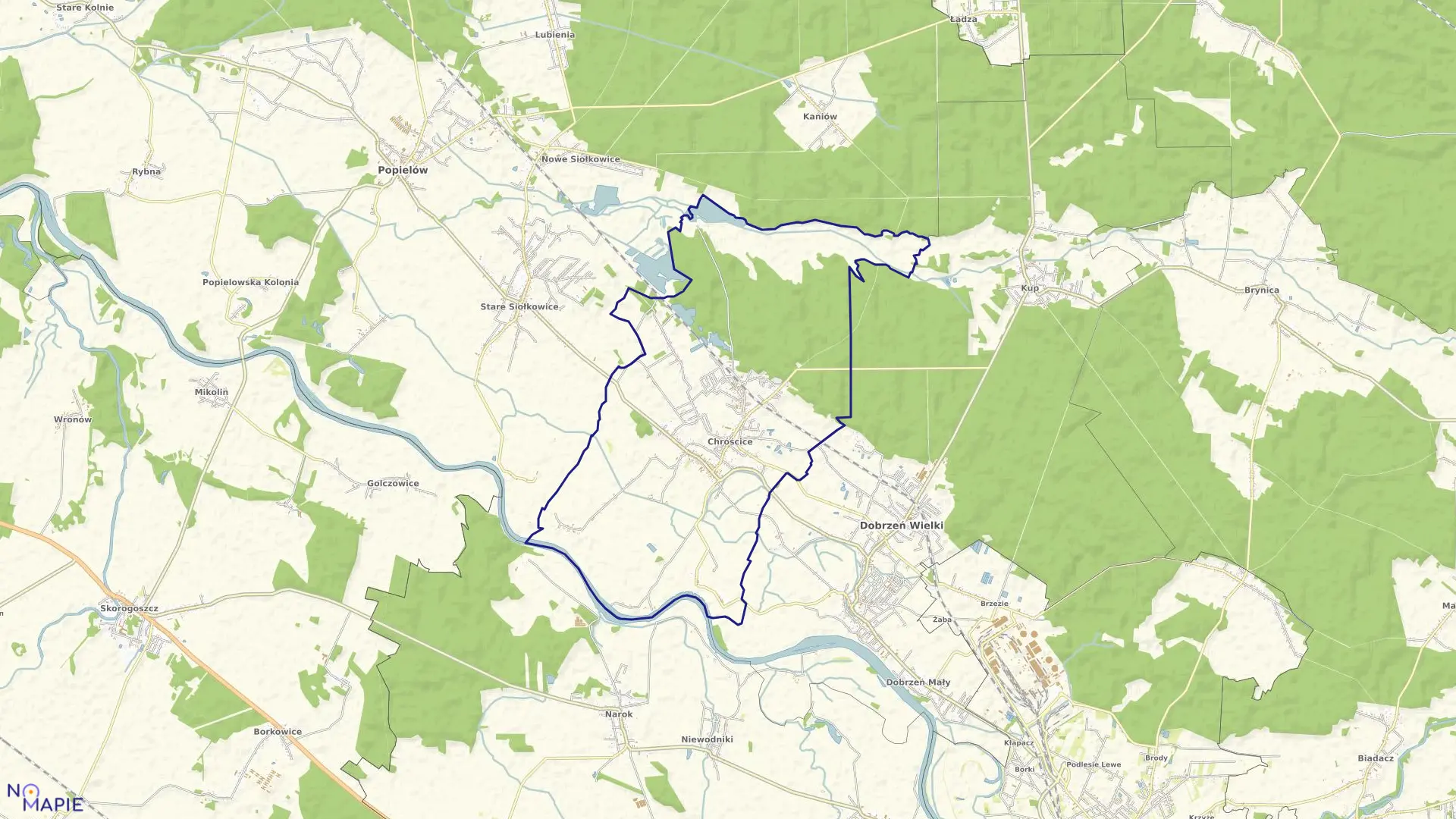 Mapa obrębu CHRÓŚCICE w gminie Dobrzeń Wielki