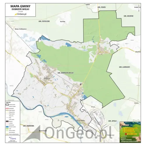 Mapa gminy Dobrzeń Wielki